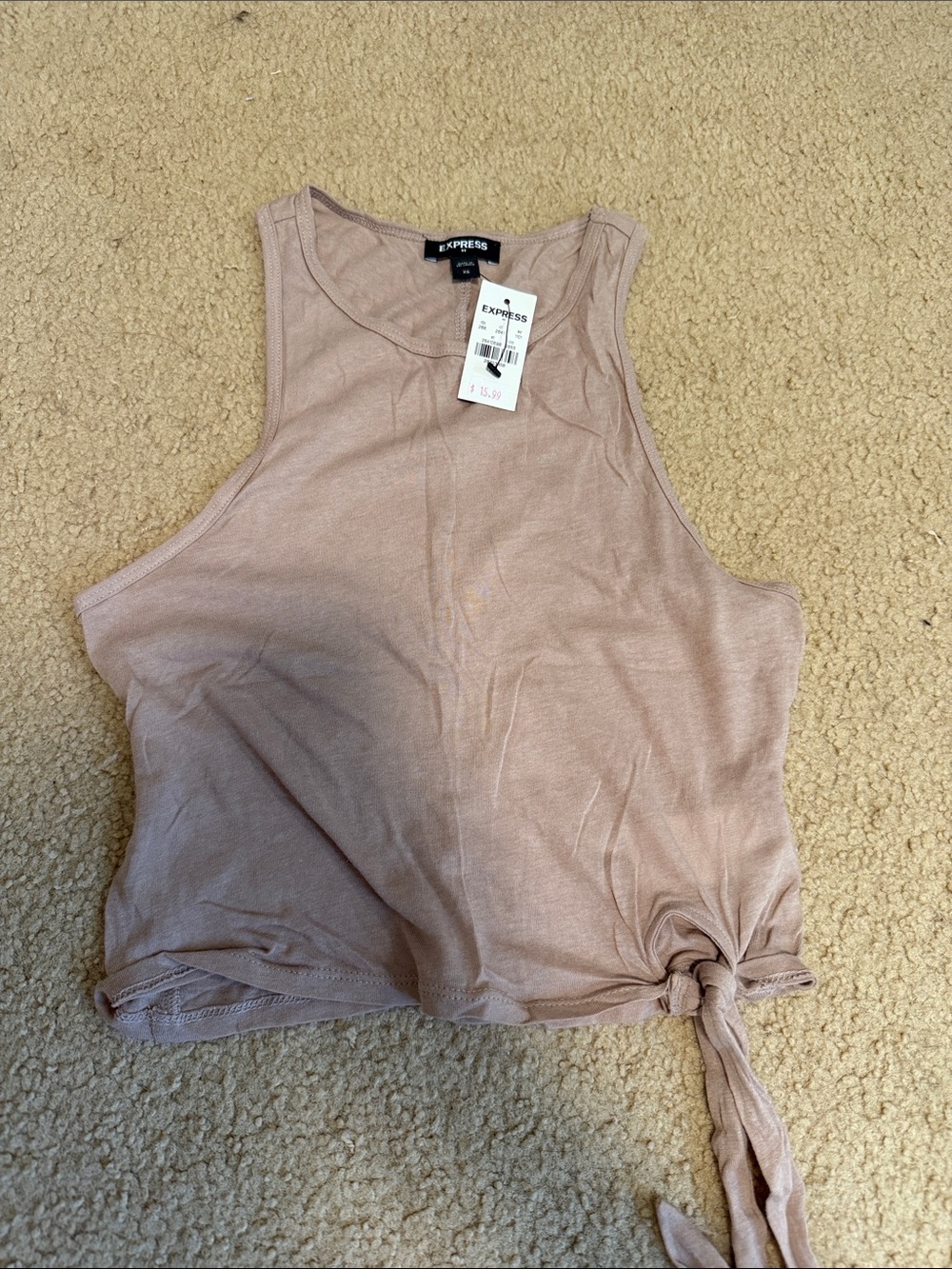 Express Tan Tie-Side Tank Top
